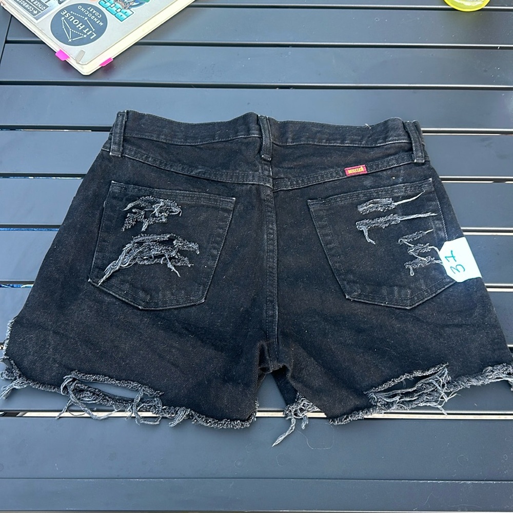 Custom Cut Off Black Jean Shorts - size 31